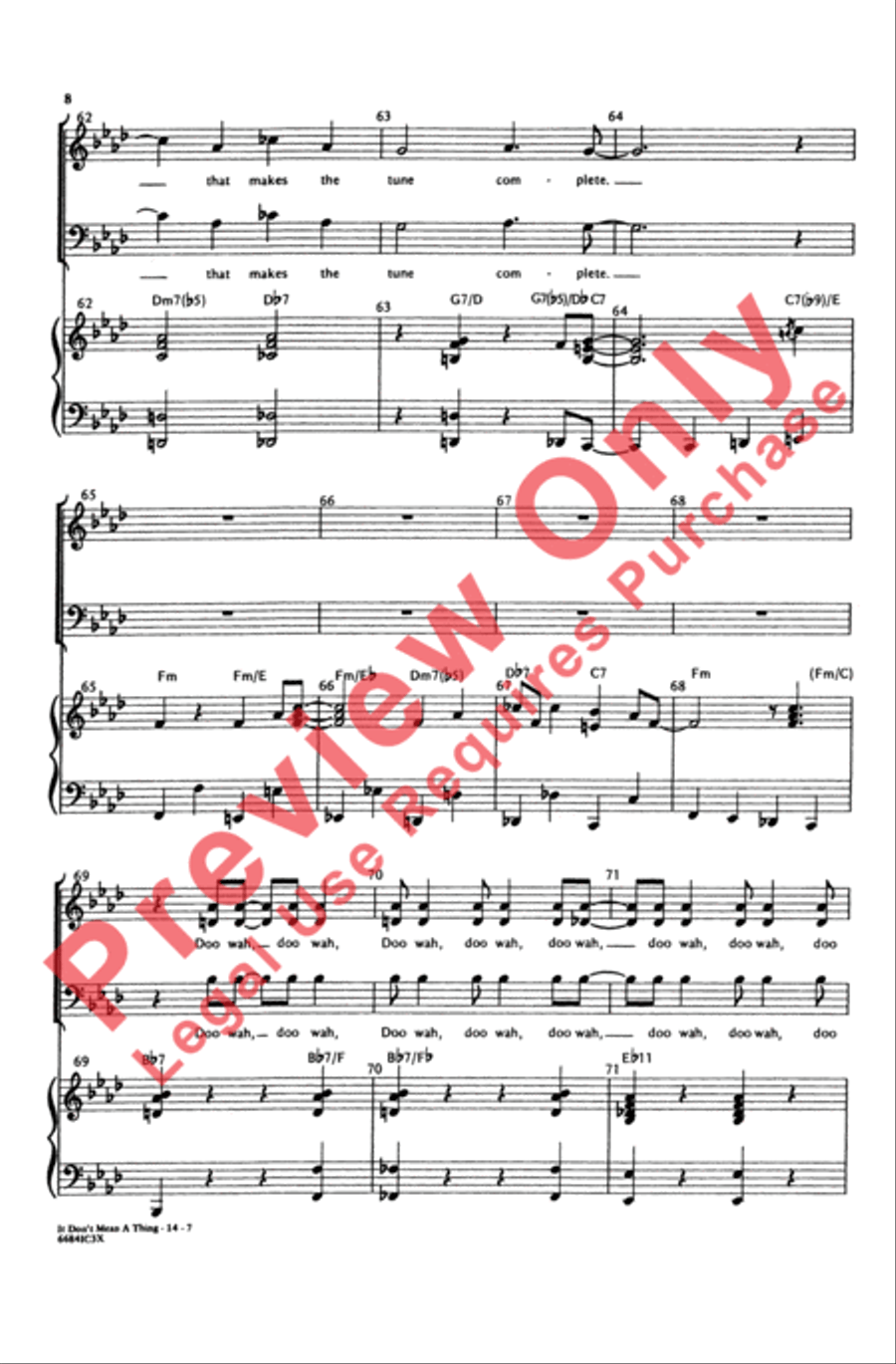 It Don't Mean a Thing (If It Ain't Got That Swing) 3-Part scores gallery preview page 8