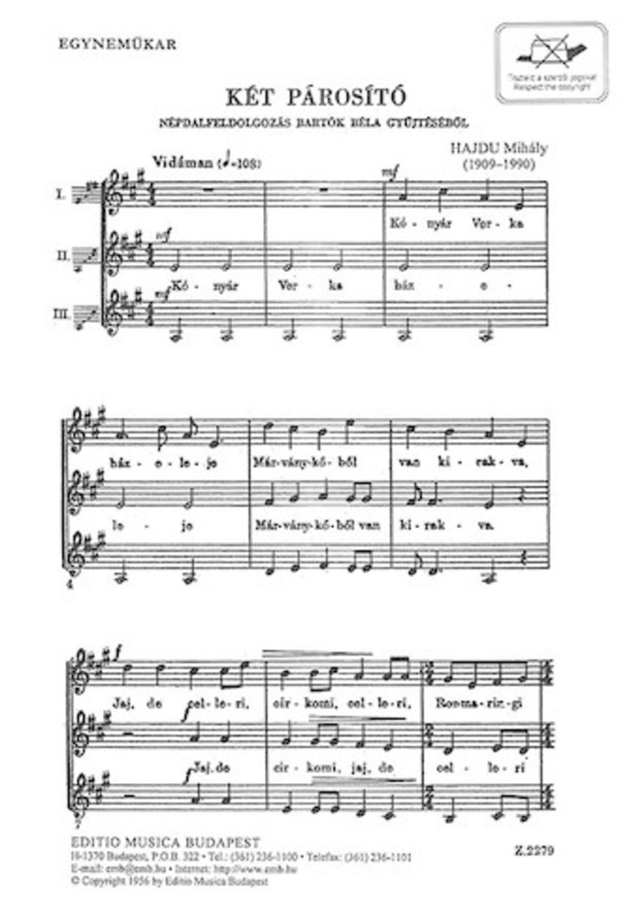 Kt PÁrosÕtÓ A Cappella scores gallery preview page 1
