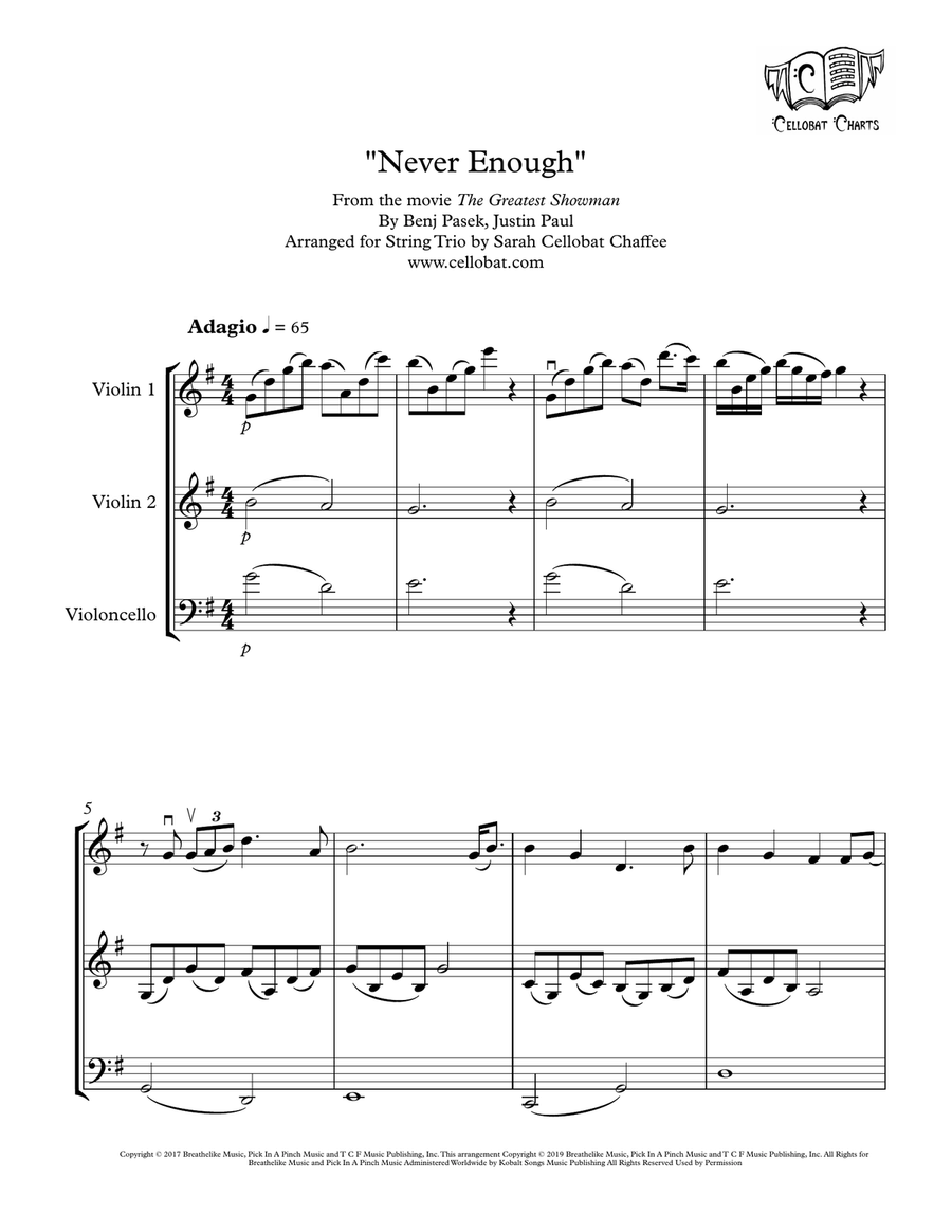 Never Enough String Trio scores gallery preview page 1