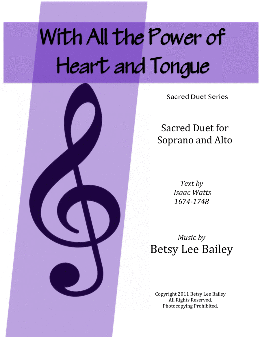 With All the Power of Heart and Tongue - Sacred Vocal Duet Alto Voice scores gallery preview page 1