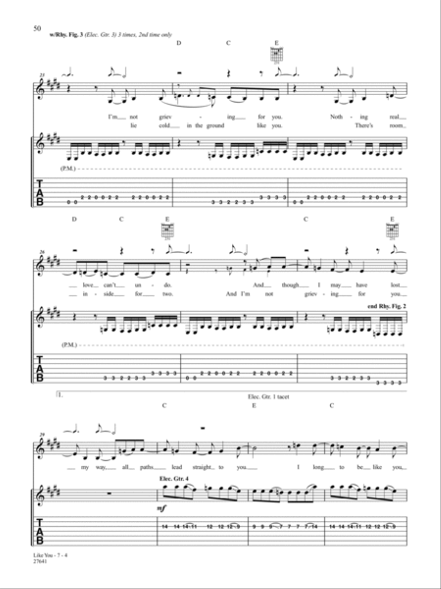 Like You Guitar Tablature scores gallery preview page 4