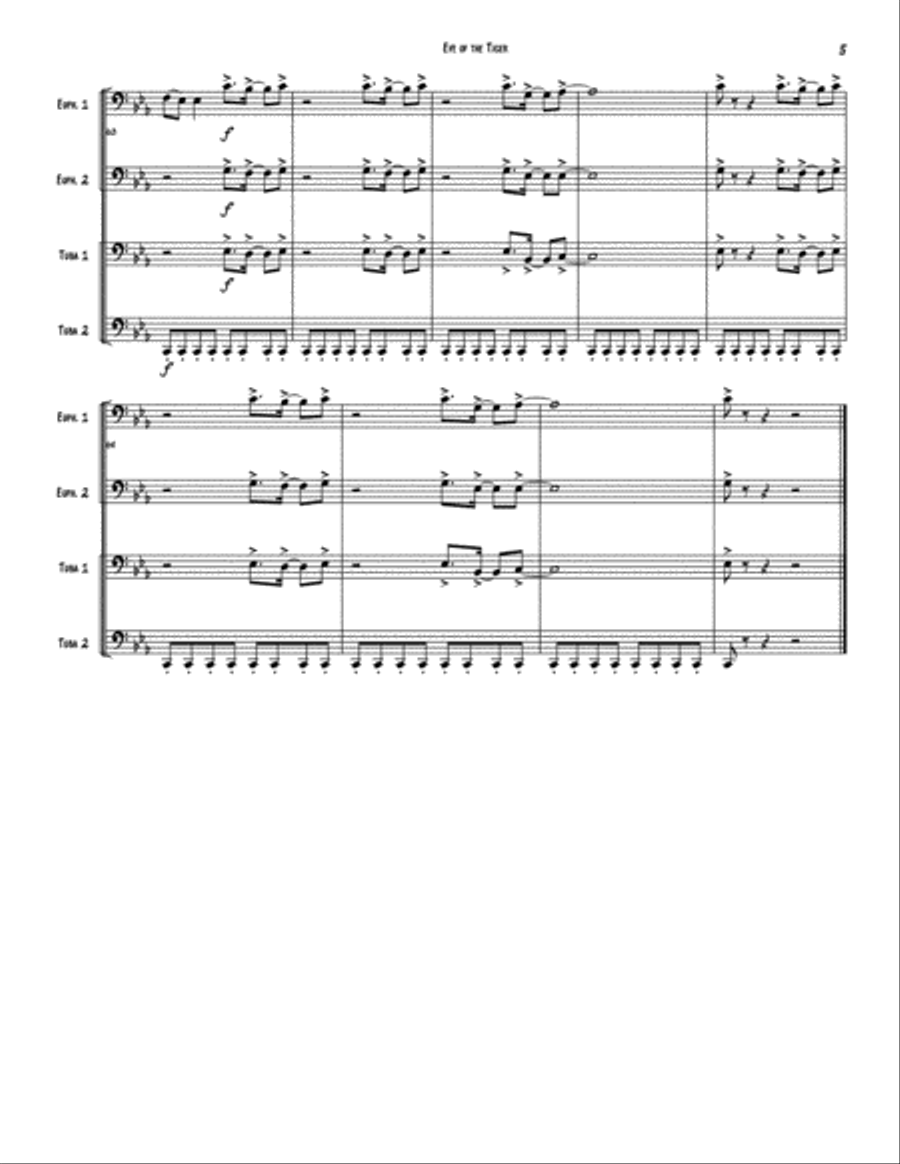 Eye Of The Tiger Eye Of The Tiger Brass Ensemble scores gallery preview page 5