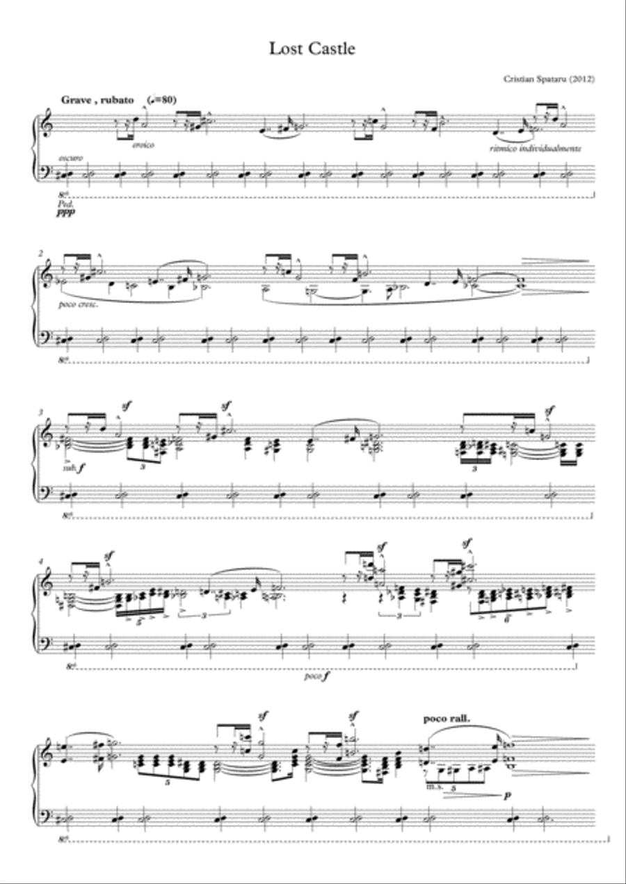 Lost castle - for piano Easy Piano scores gallery preview page 1