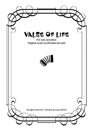 Book cover for Dimitris Anousis "Valse of Life" for solo accordion