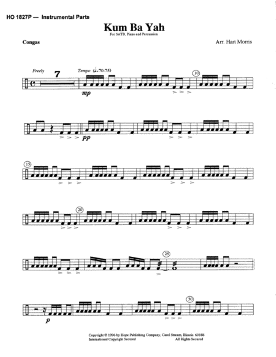 Kum Ba Yah Piano scores gallery preview page 4