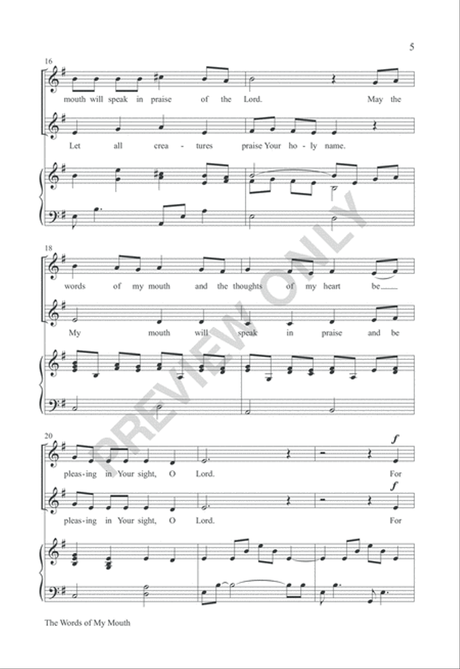 The Words of My Mouth The Words of My Mouth Unison Choir scores gallery preview page 4