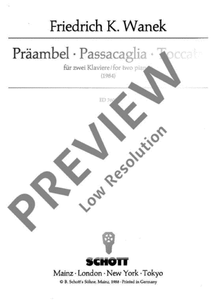 Präambel - Passacaglia - Toccata