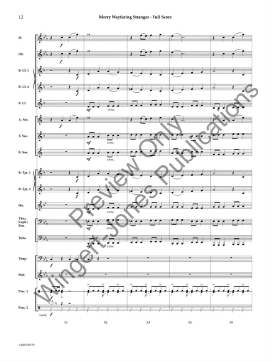 Merry Wayfaring Stranger Merry Wayfaring Stranger Concert Band scores gallery preview page 13