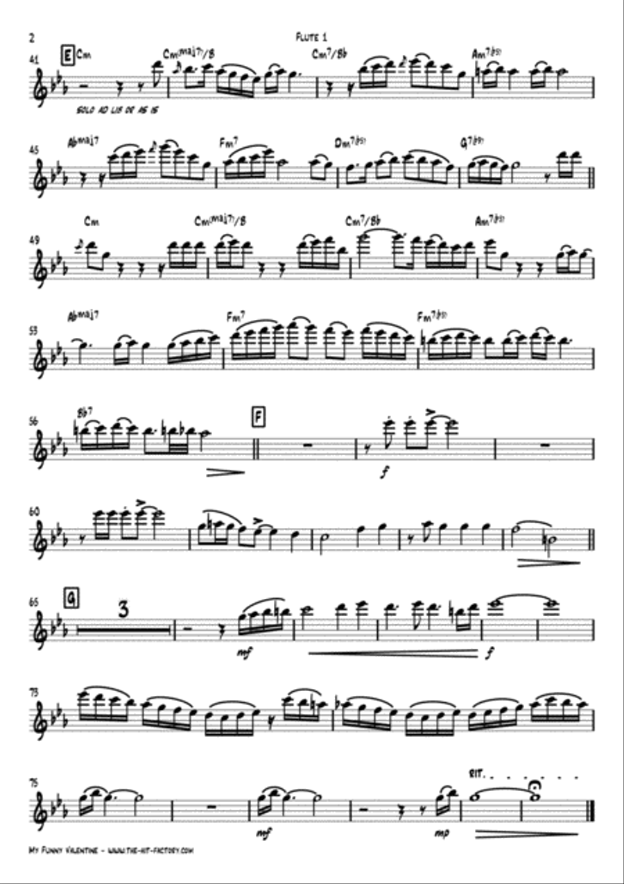 My Funny Valentine Woodwind Quintet scores gallery preview page 6