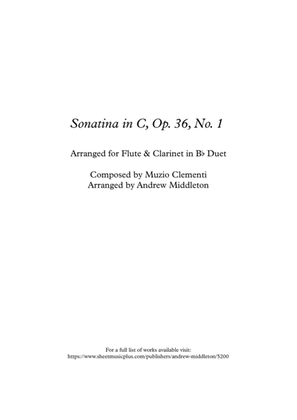 Sonatina in C, Op. 36 No. 1 for Flute and Clarinet Duet