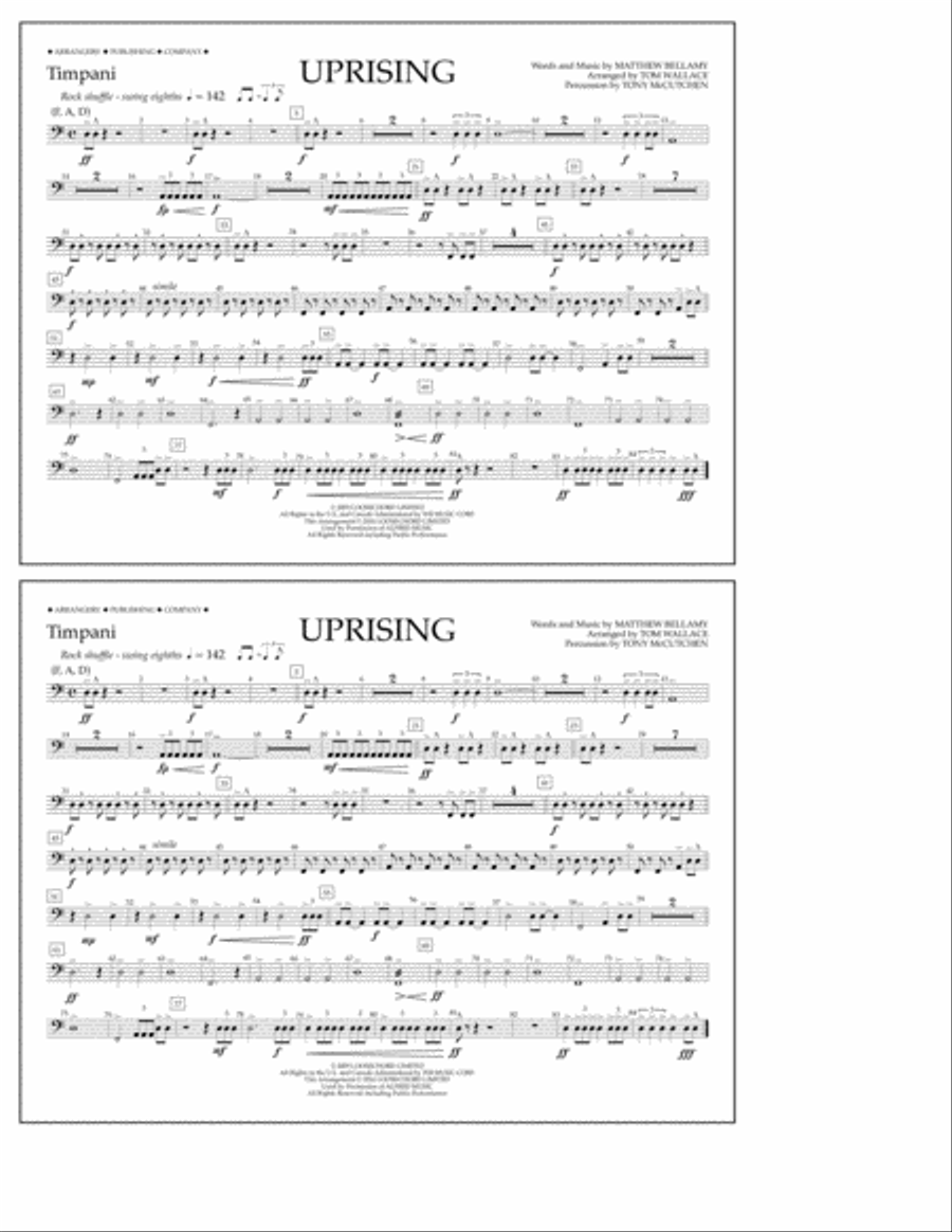 Uprising - Timpani Marching Band scores gallery preview page 1