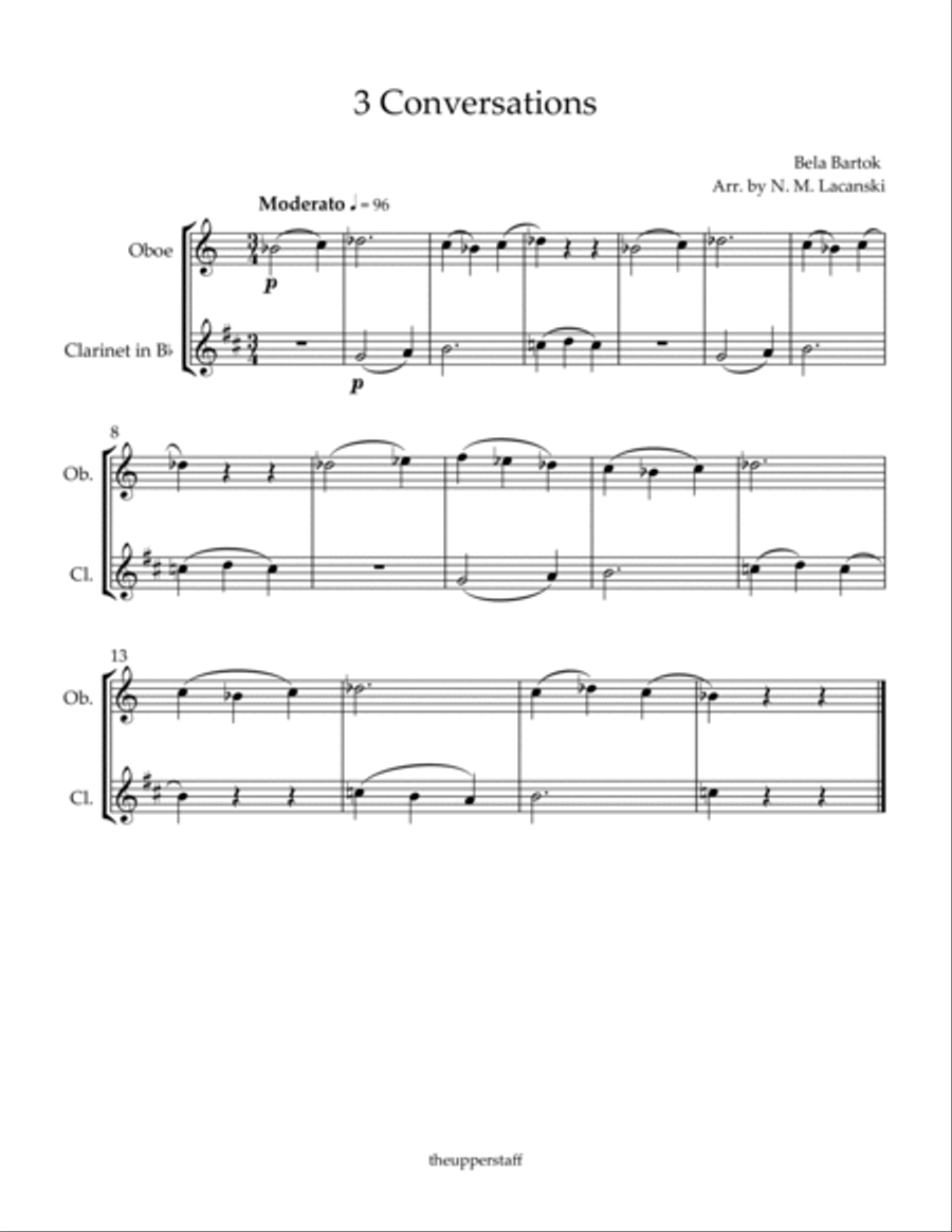 3 Conversations Woodwind Duet scores gallery preview page 2