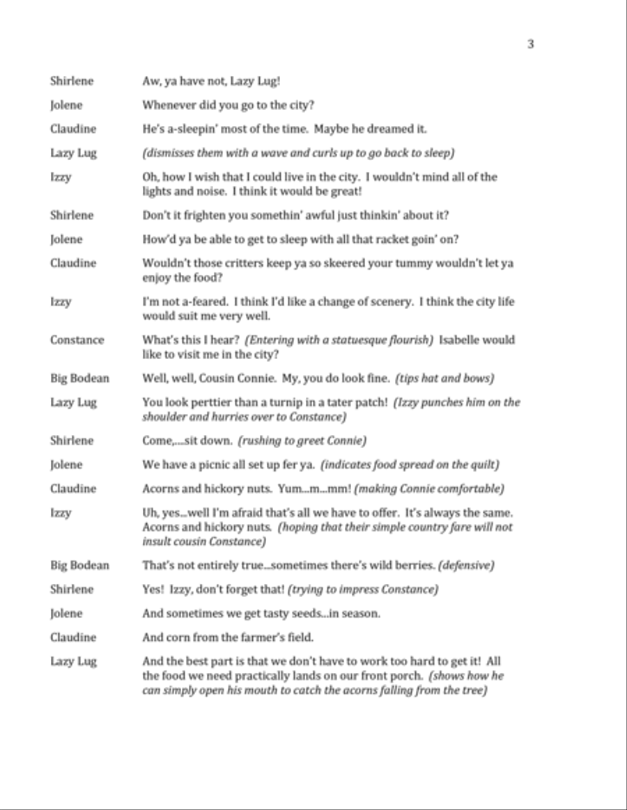The Tale of the City Mouse and the Country Mouse - SCRIPT