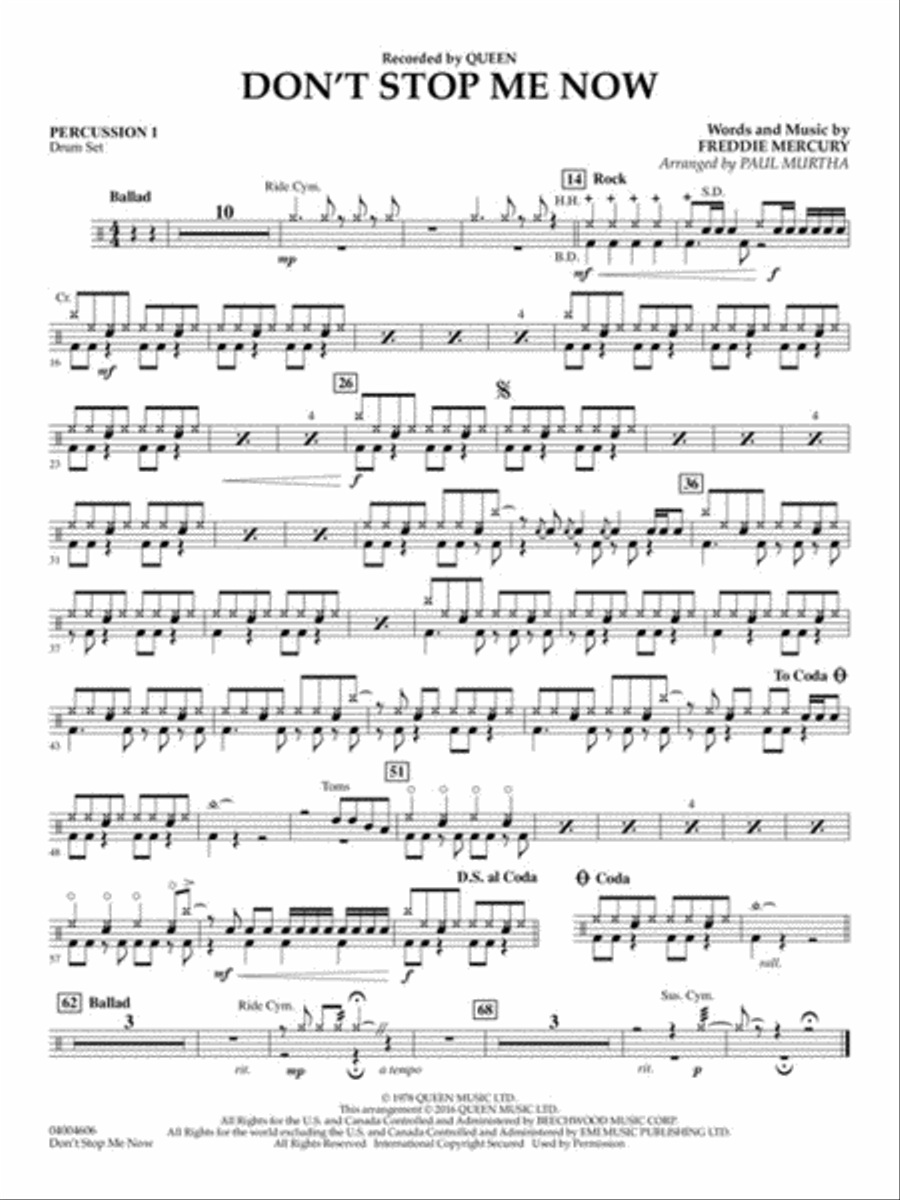 Don't Stop Me Now Concert Band scores gallery preview page 7