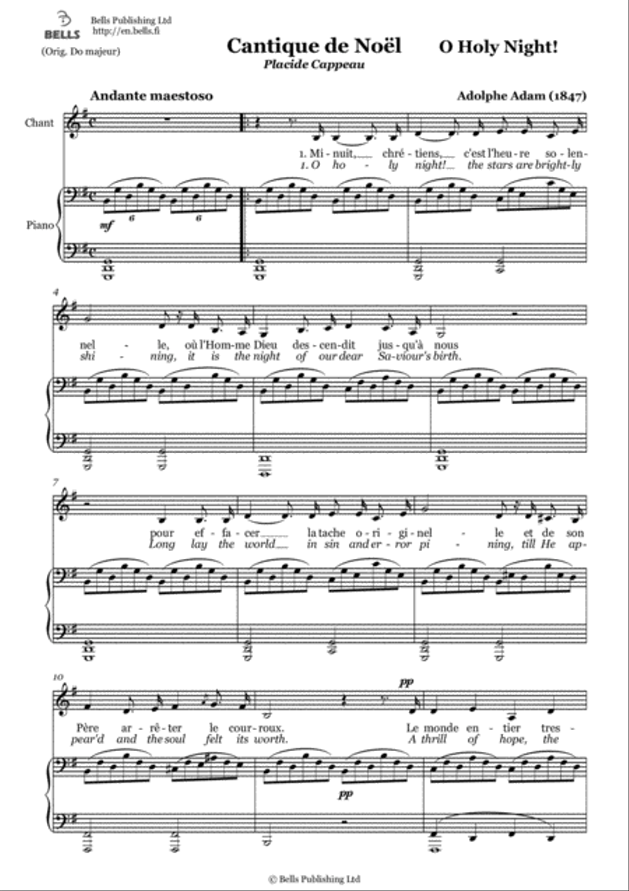 O Holy Night! (G Major) Voice Solo scores gallery preview page 1