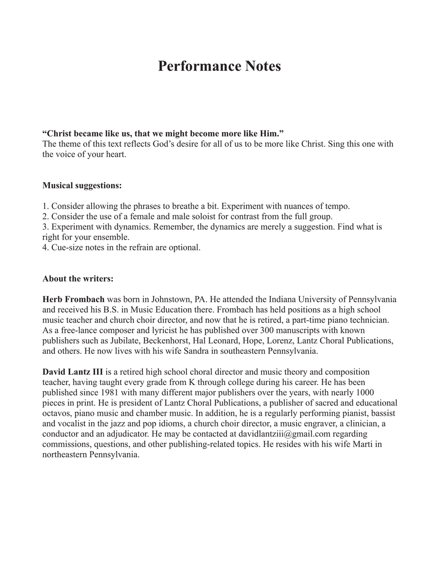 Christ Became Like Us Christ Became Like Us 4-Part scores gallery preview page 2