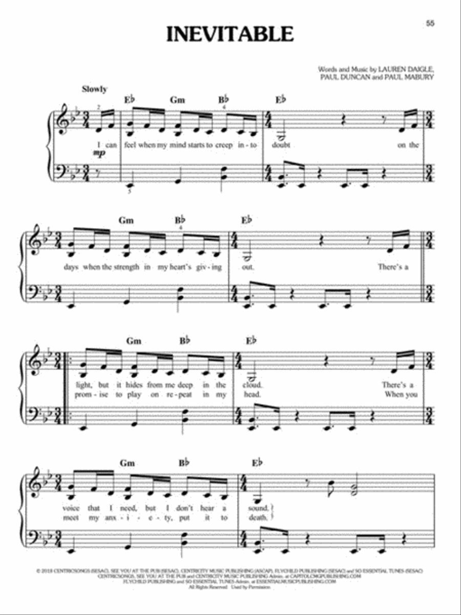 Lauren Daigle – Look Up Child Easy Piano scores gallery preview page 6
