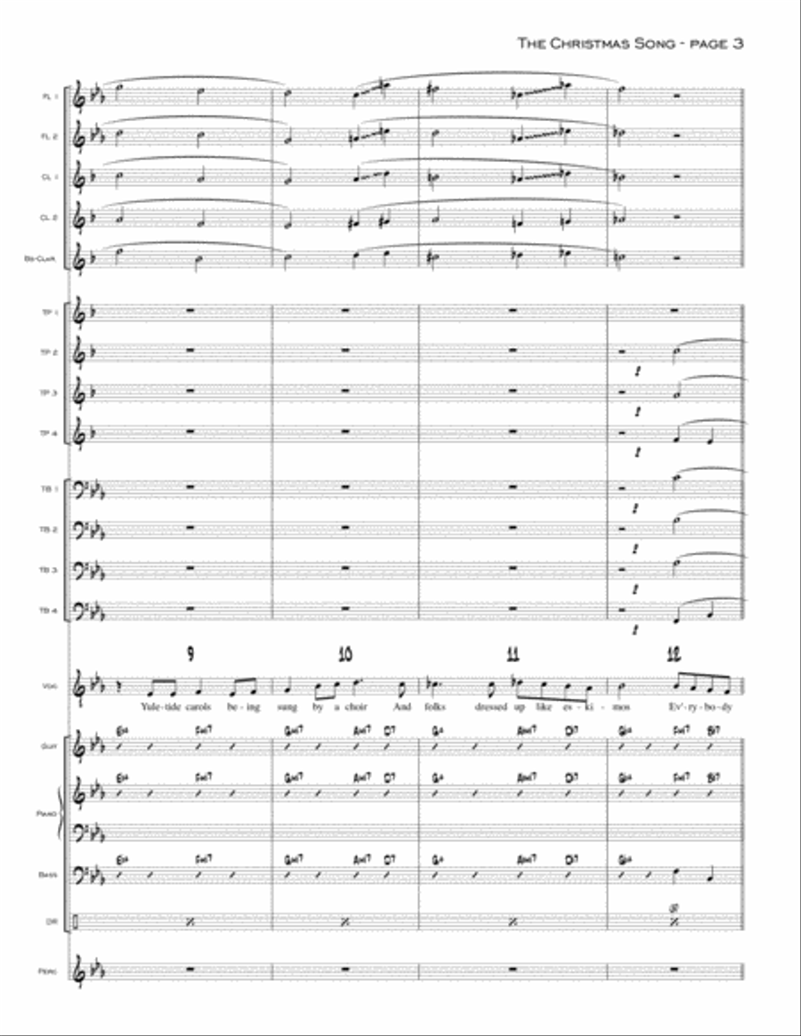 The Christmas Song (Chestnuts Roasting On An Open Fire) Jazz Ensemble scores gallery preview page 3