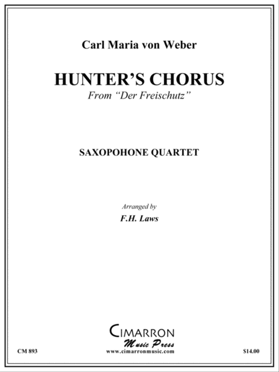 The Hunter's Chorus Saxophone Quartet scores gallery preview page 1