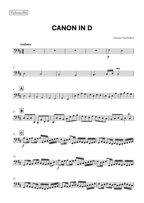 Book cover for Canon in D (for Cello)
