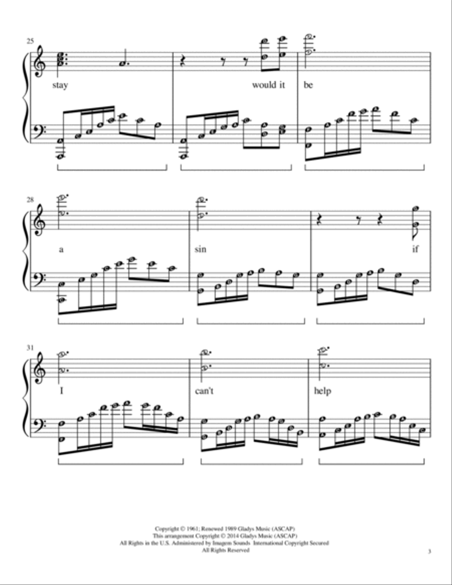 Can't Help Falling In Love Voice scores gallery preview page 3
