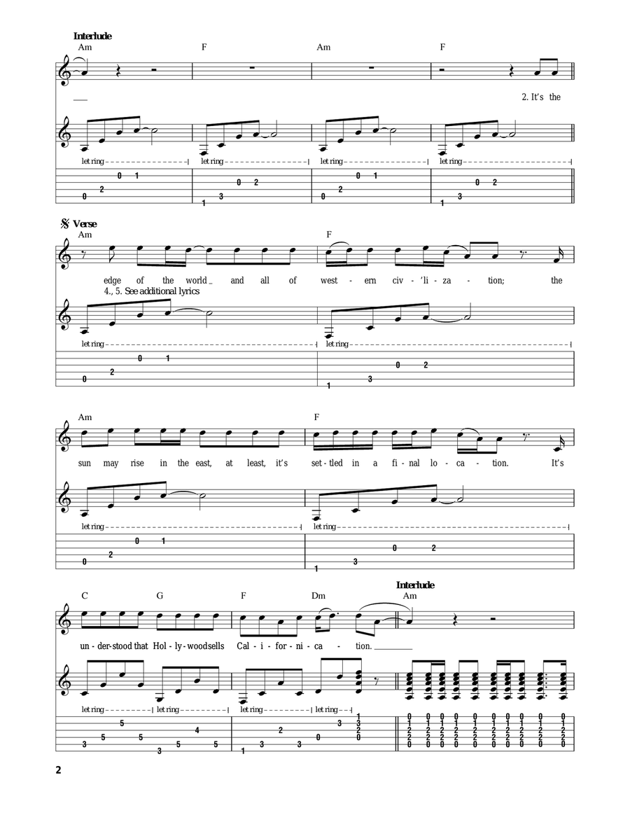 Californication Acoustic Guitar scores gallery preview page 2