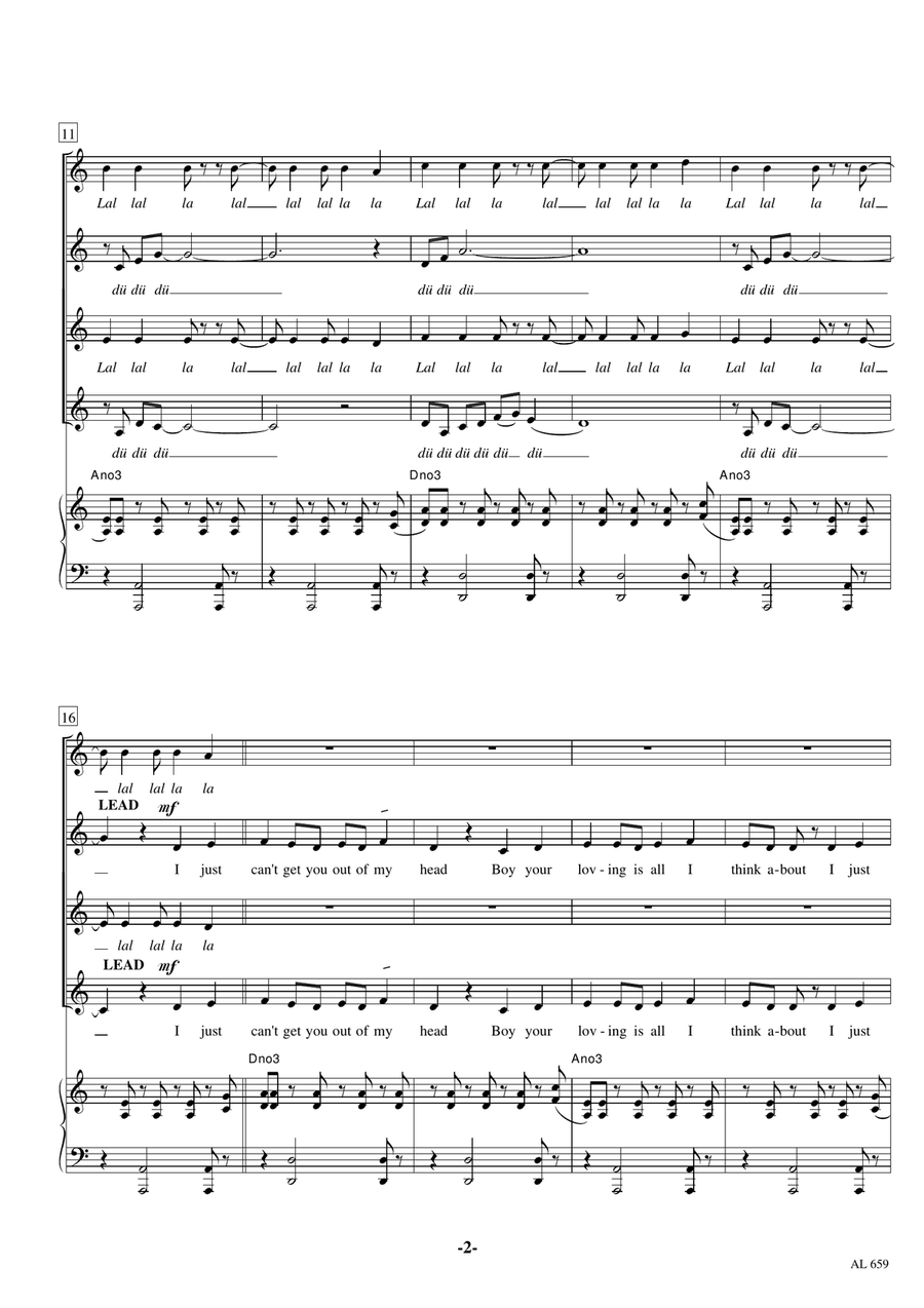 Can't Get You Out Of My Head SSAA scores gallery preview page 2