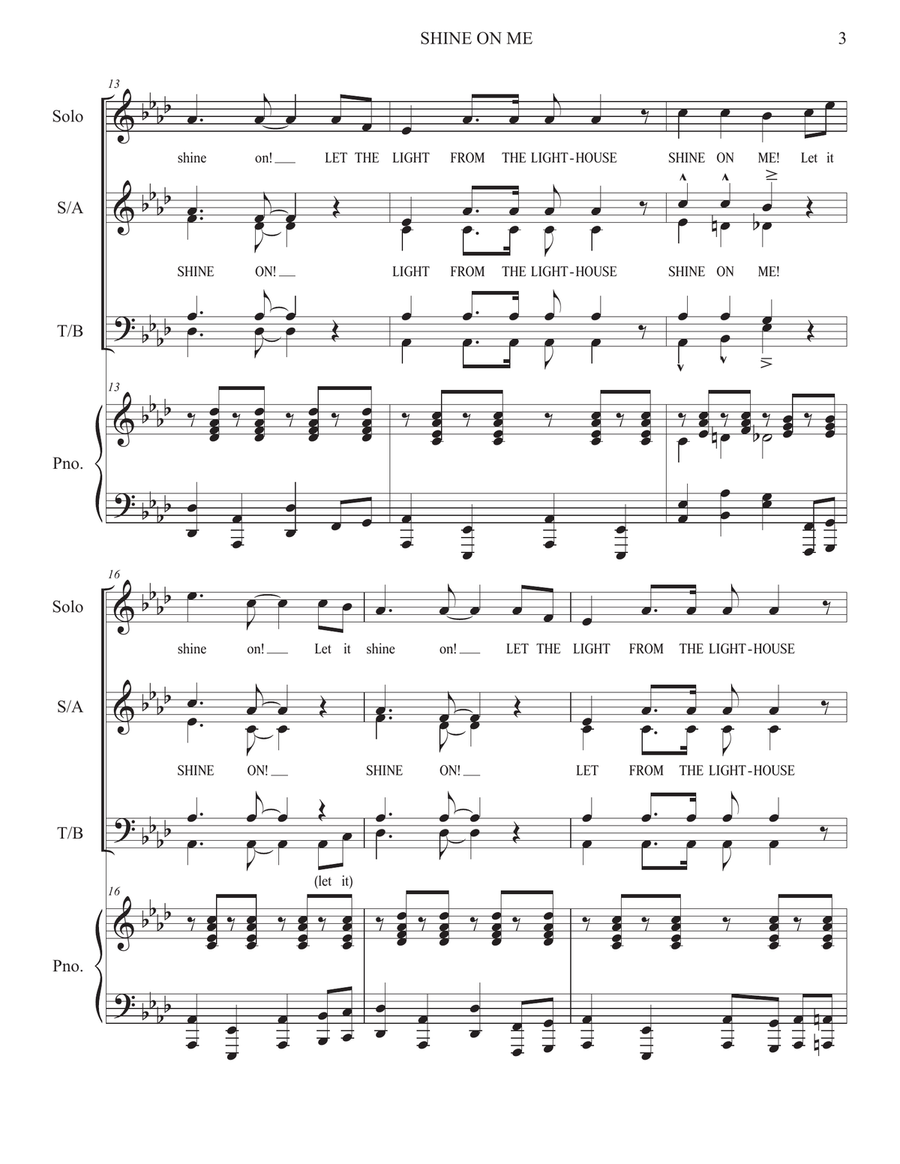 Let the Light from the Lighthouse Shine on Me 4-Part scores gallery preview page 3
