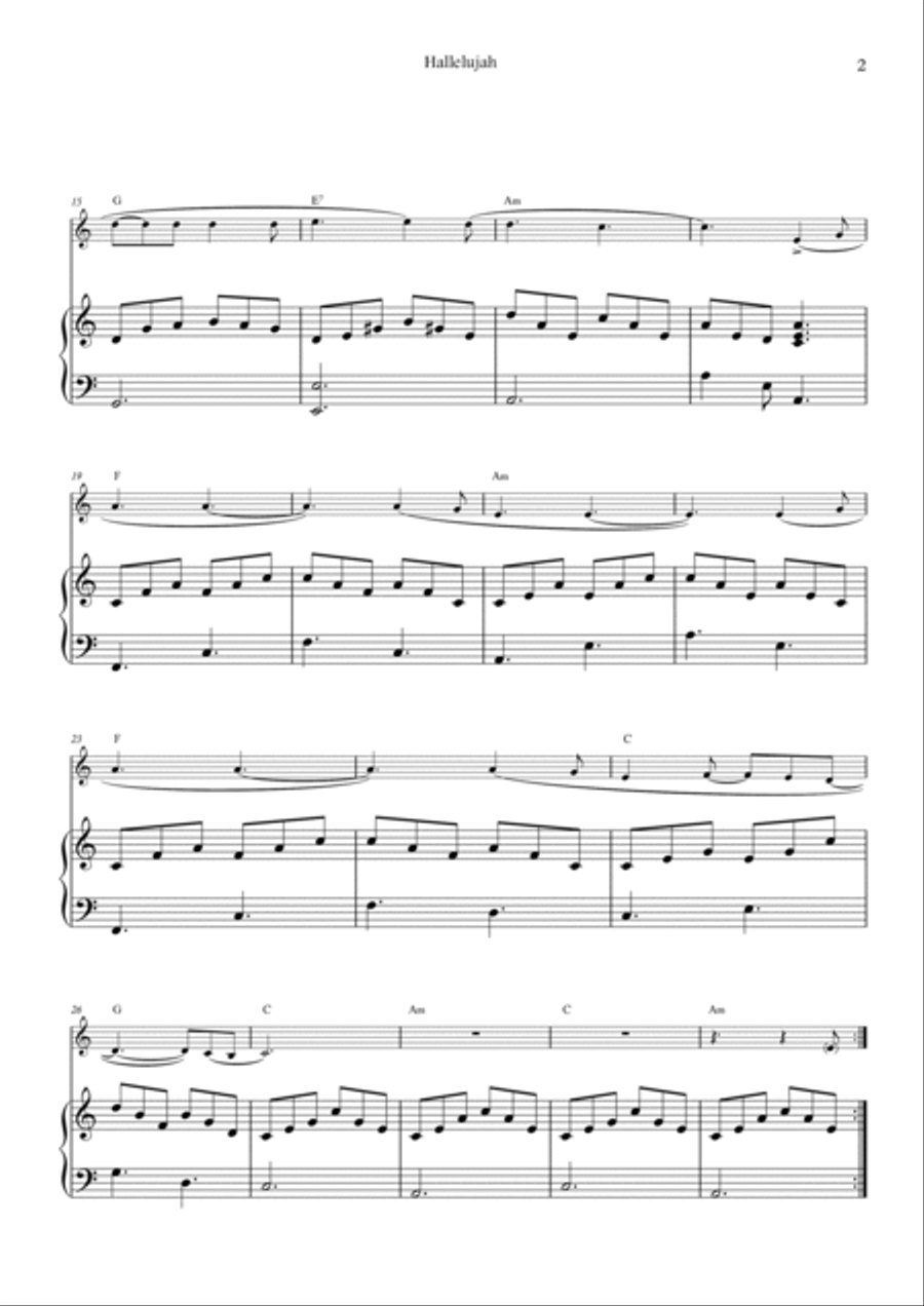 Hallelujah Hallelujah B-Flat Trumpet scores gallery preview page 2