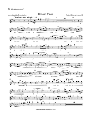 Concert Piece for 4 instruments (Robert Schumann) - arranged for saxophone quartet