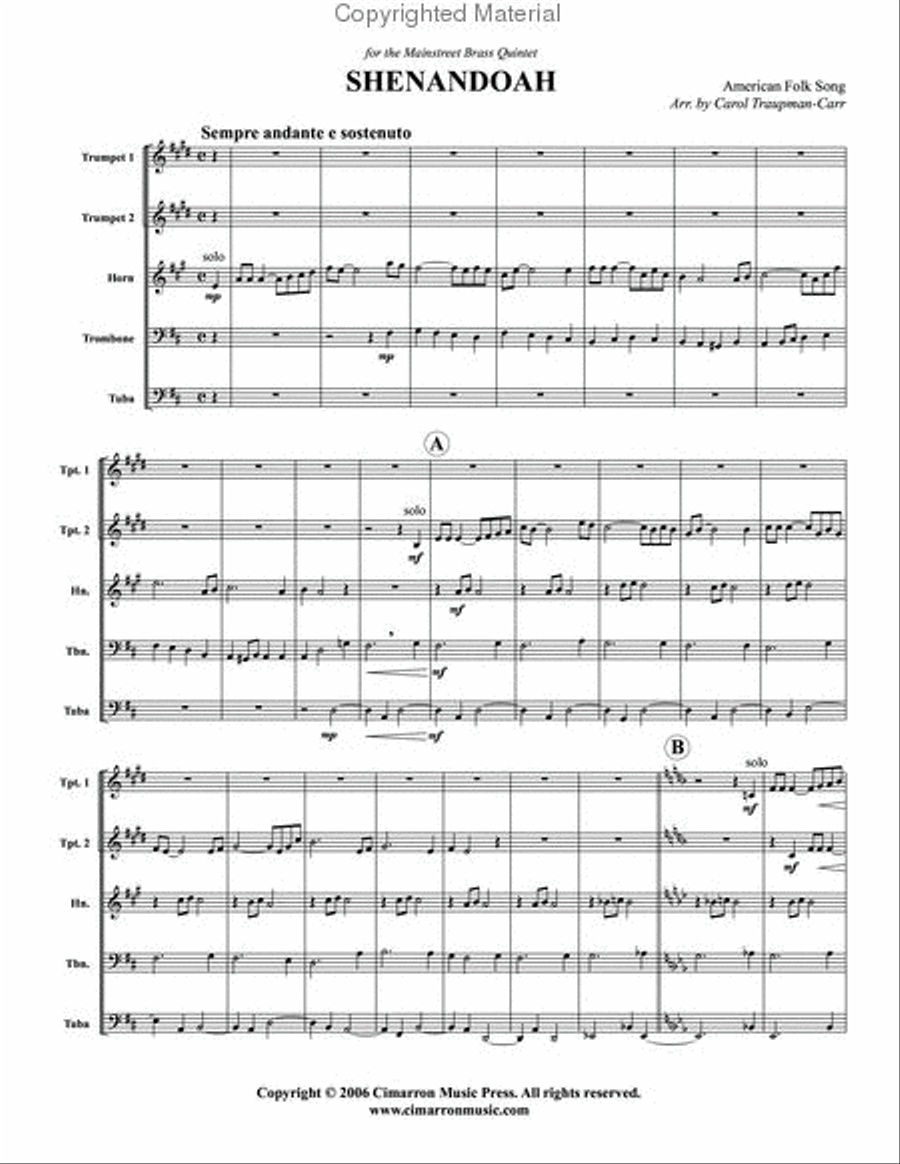 Shenandoah Brass Quintet scores gallery preview page 2