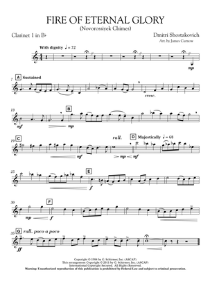 Fire of Eternal Glory (Novorossiyek Chimes) - Bb Clarinet 1