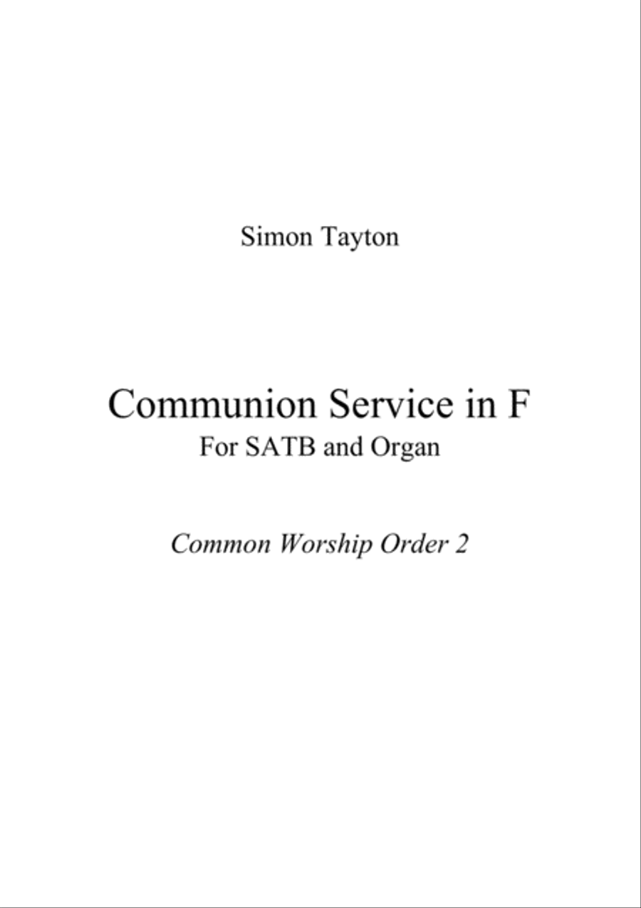 Communion Service in F (Rite A) 4-Part scores gallery preview page 1