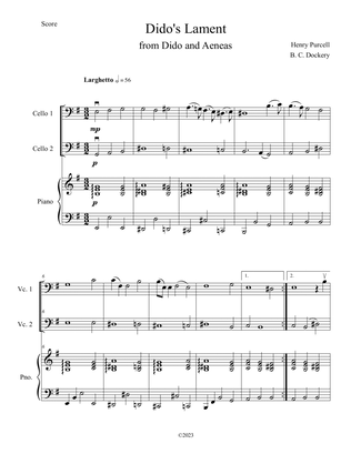 Dido's Lament (Cello Duet with Piano Accompaniment)