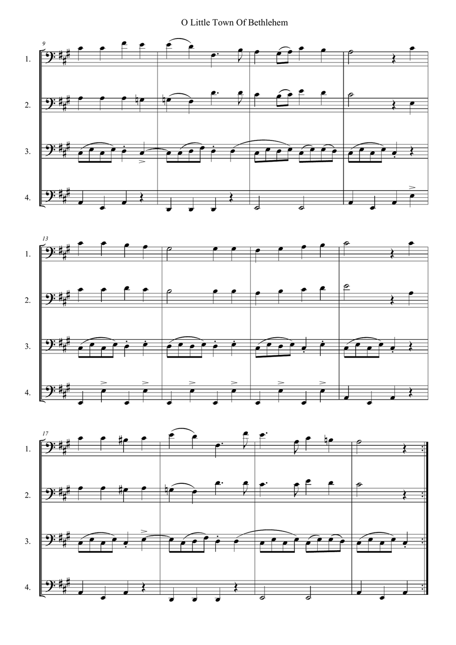 O Little Town Of Bethlehem Woodwind Quartet scores gallery preview page 2
