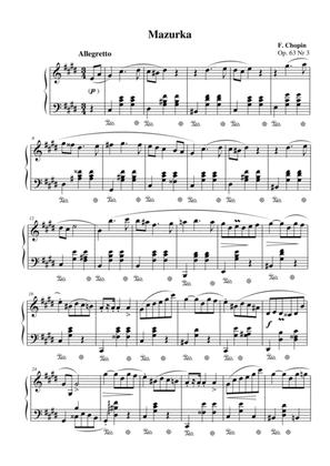 Chopin - Mazurka Op. 63,3 for piano solo