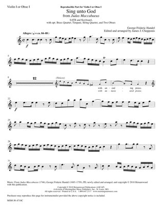 Sing unto God from Judas Maccabaeus (Downloadable String/Oboe Parts)