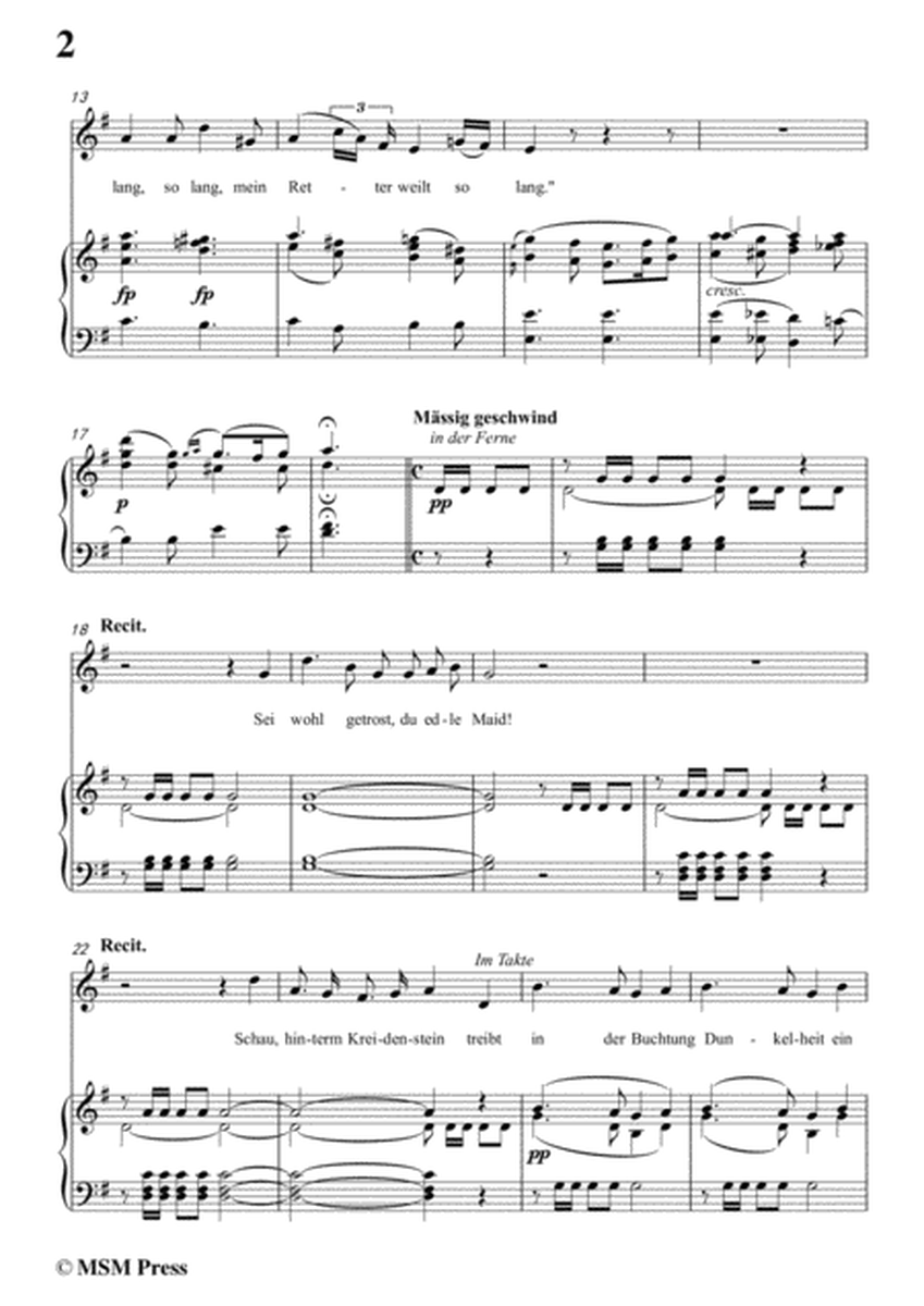 Schubert-Ballade(Ein Fräulein schaut)in e minor,Op.126,for Voice and Piano image number null
