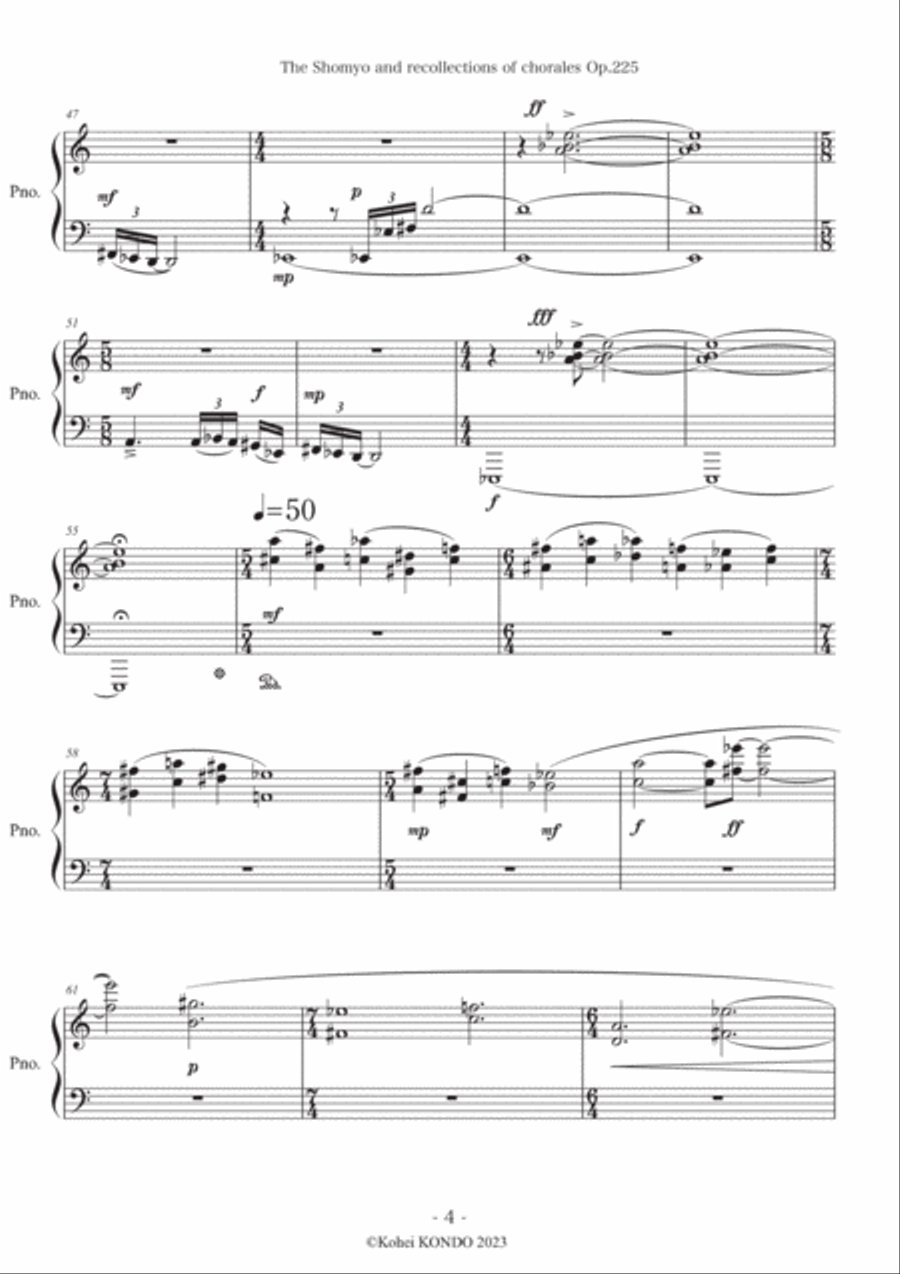 The shomyo and recollections of chorales Op.225 Piano Solo scores gallery preview page 5