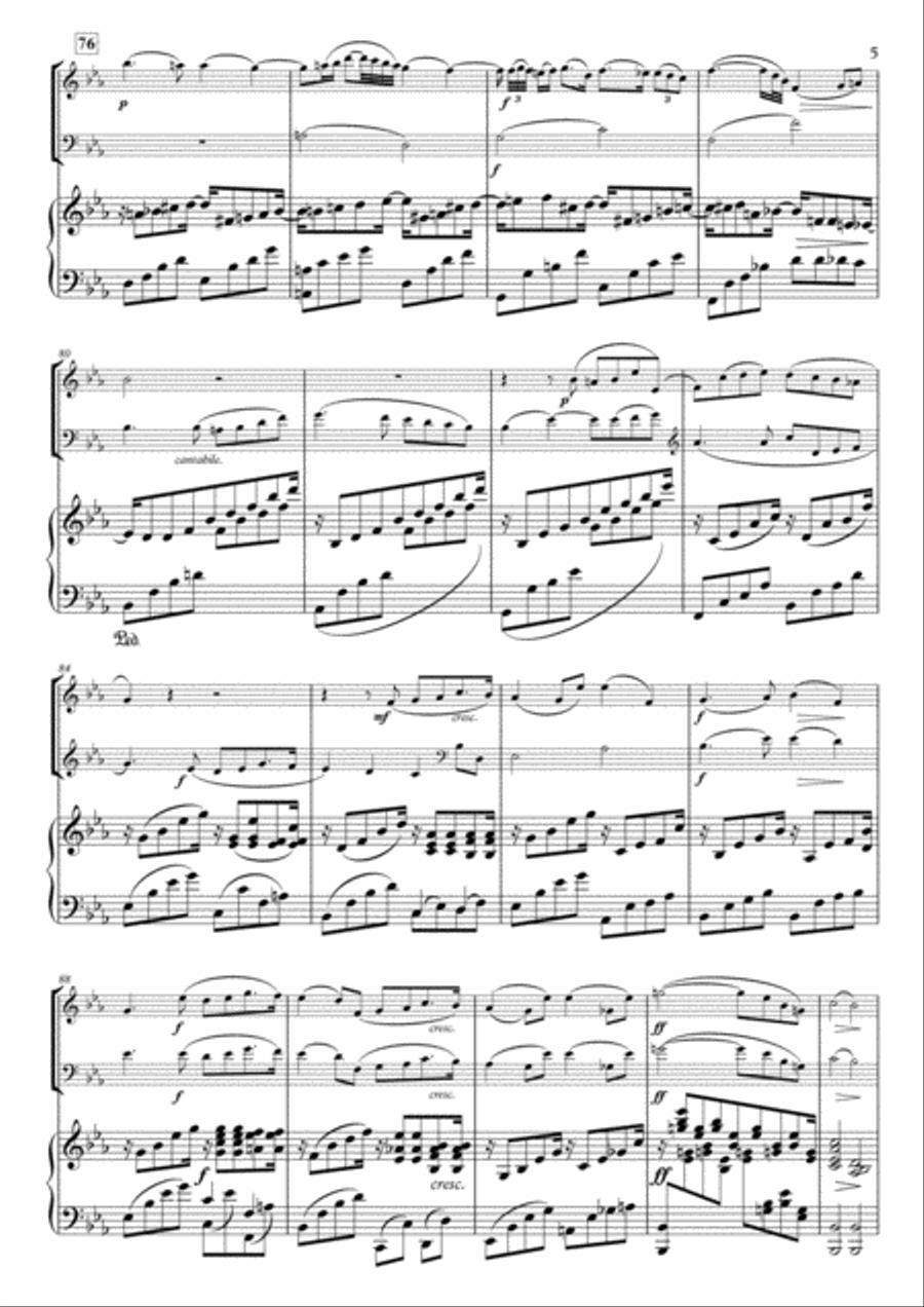 Adagio from Piano Trio, Op.31 for Flute, Clarinet & Piano Woodwind Duet scores gallery preview page 5