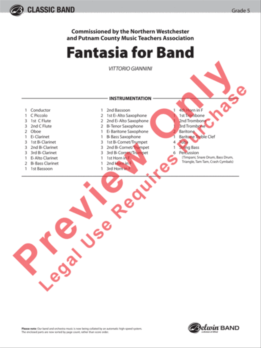 Fantasia for Band Fantasia for Band Concert Band scores gallery preview page 2