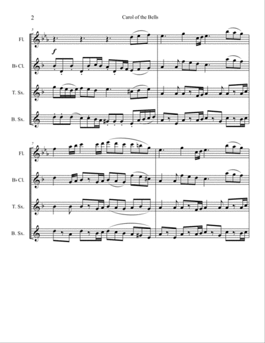 Carol of the Bells Small Ensemble scores gallery preview page 3