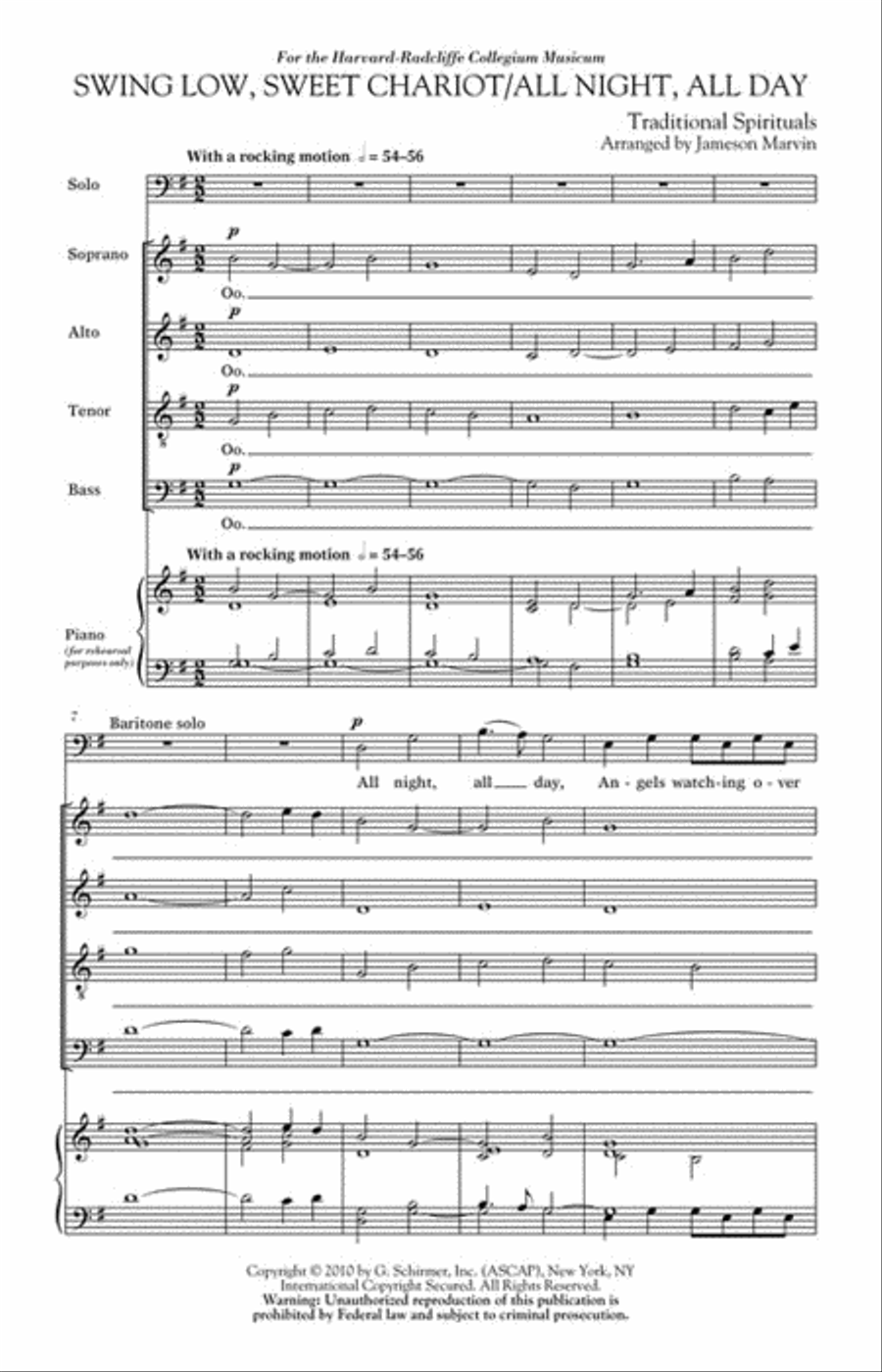 Swing Low, Sweet Chariot/All Night, All Day 4-Part scores gallery preview page 2