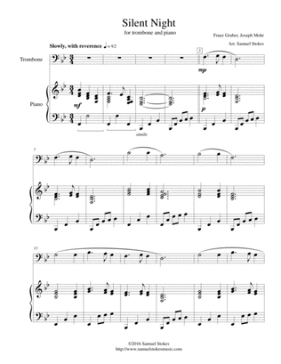 Silent Night - for trombone and piano