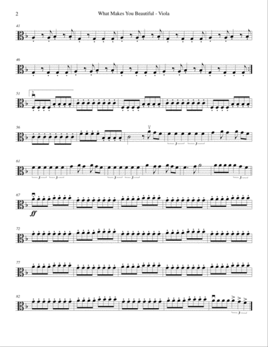 What Makes You Beautiful String Quartet scores gallery preview page 6