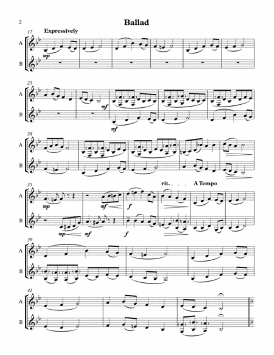 Three Contrasting Duets - For Any Two Wind Instruments