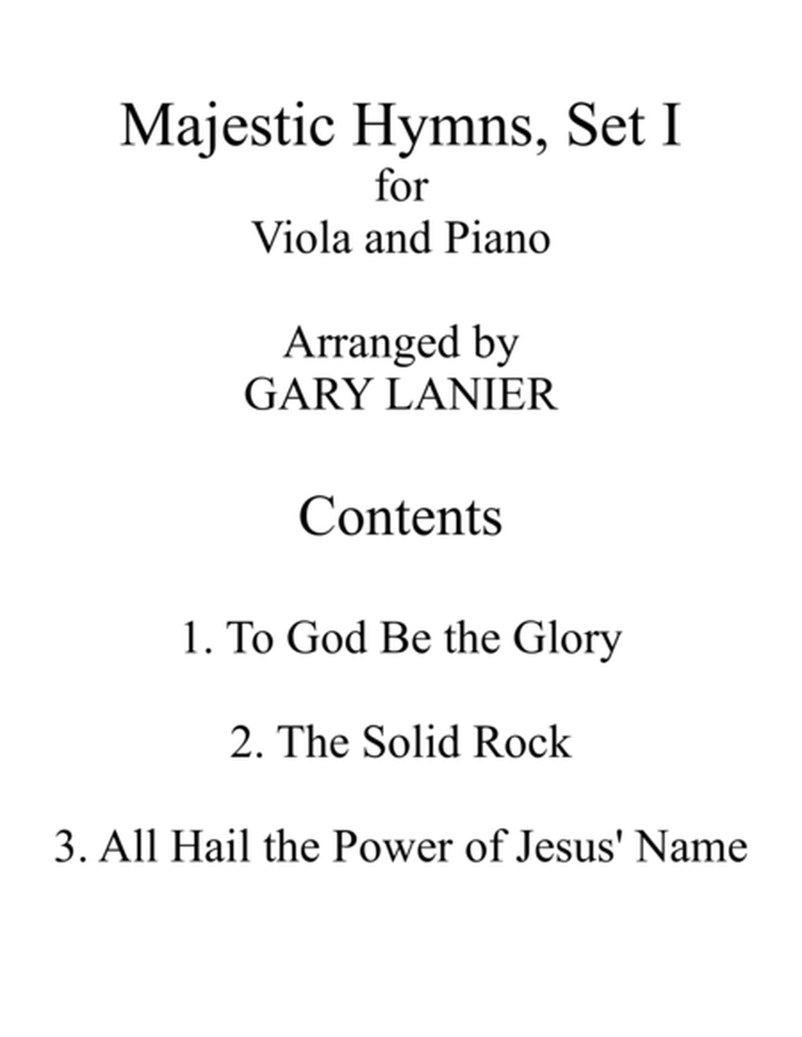 MAJESTIC HYMNS, SET I (Duets for Viola & Piano) image number null