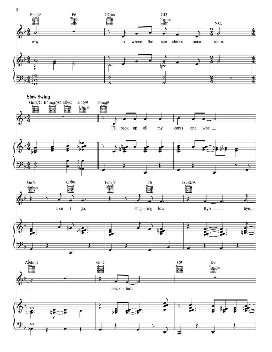 Bye Bye Blackbird Piano, Vocal, Guitar scores gallery preview page 2