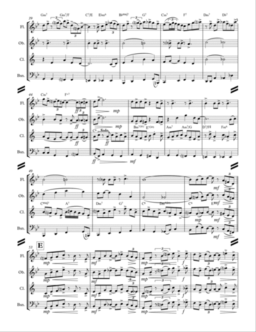 Georgia On My Mind Woodwind Quartet scores gallery preview page 4