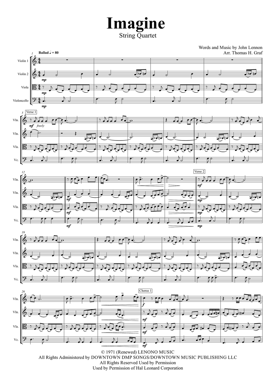Imagine String Quartet scores gallery preview page 1